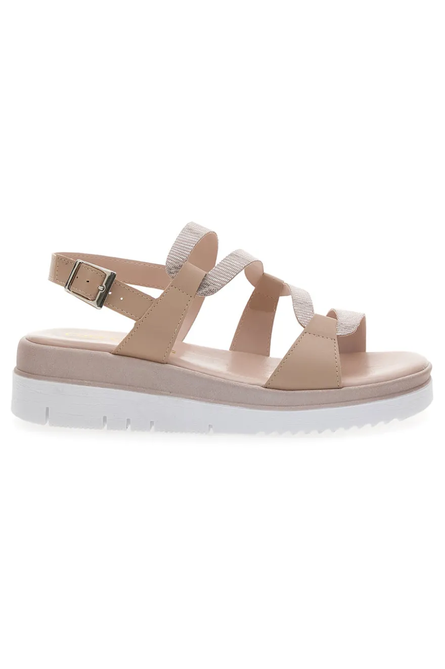 Sandali Cipria Con Cinturino Sling-back Cafe' Cost 4209