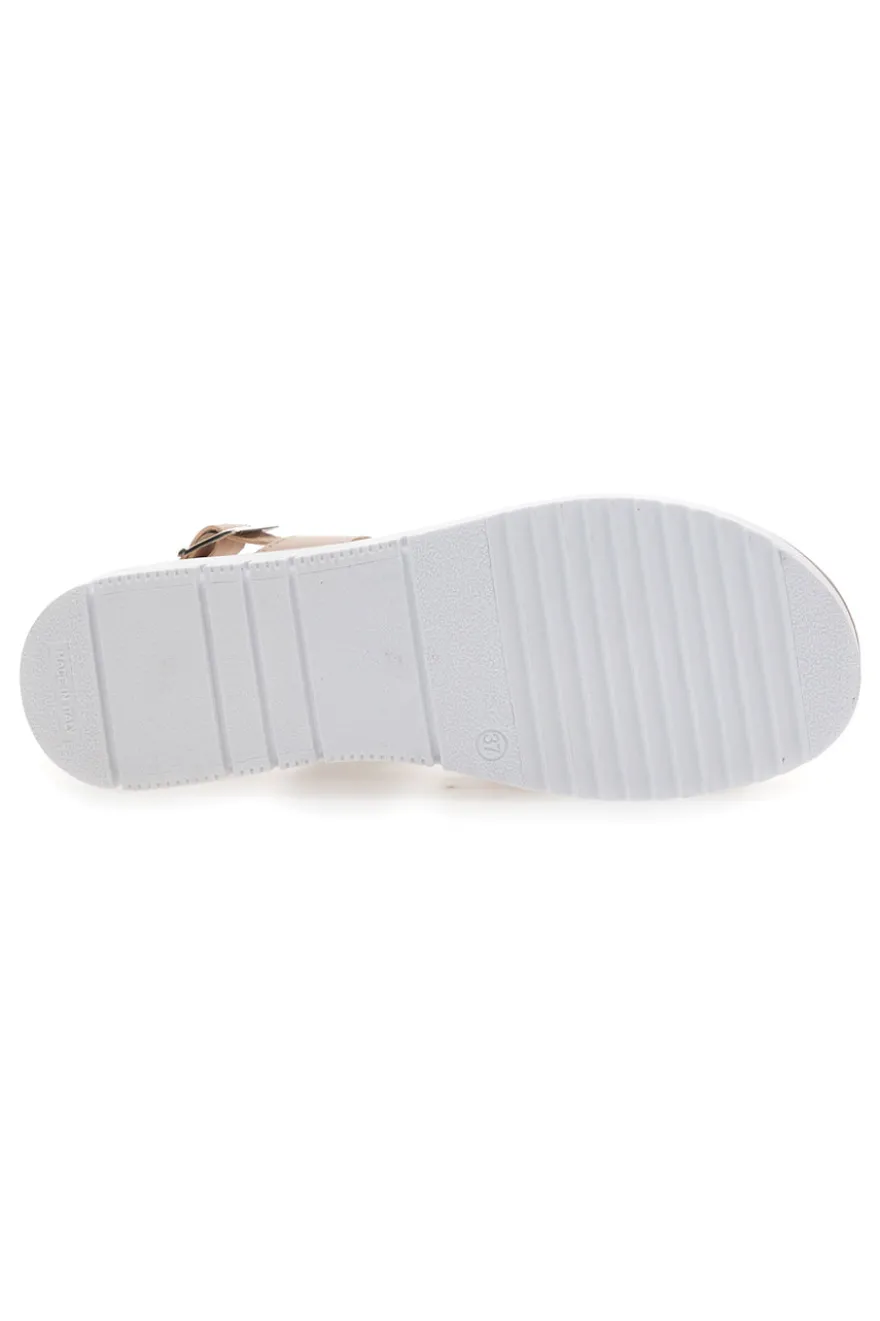 Sandali Cipria Con Cinturino Sling-back Cafe' Cost 4209