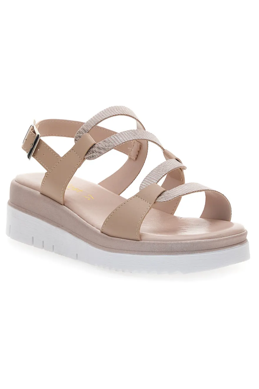 Sandali Cipria Con Cinturino Sling-back Cafe' Cost 4209