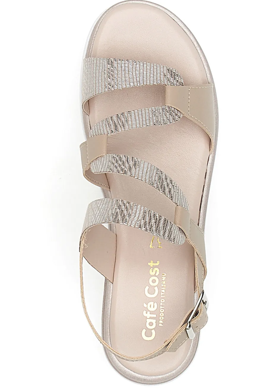 Sandali Cipria Con Cinturino Sling-back Cafe' Cost 4209