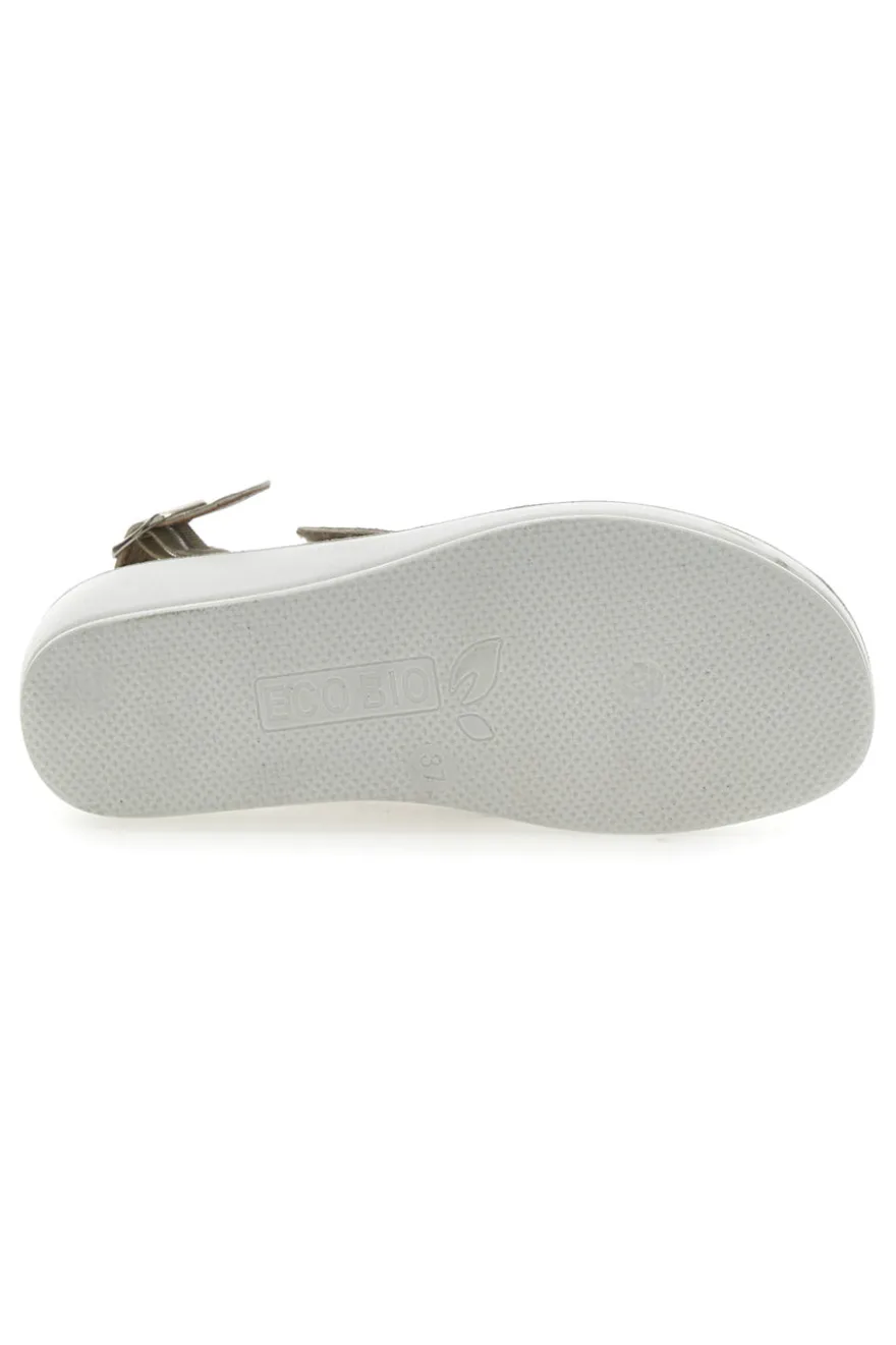 Sandali con Cinturino Slingback Taupe Eco Bio J532414