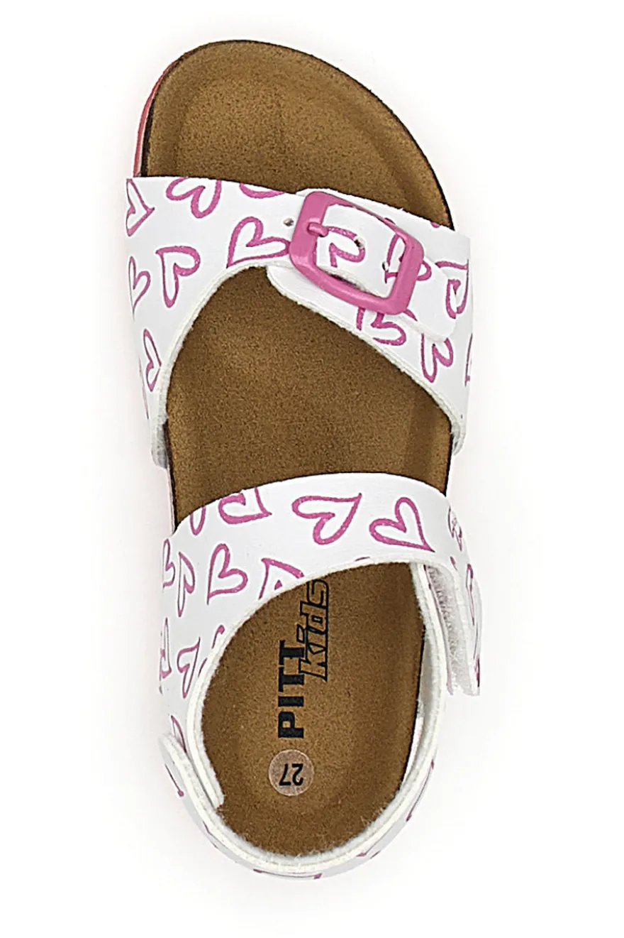 Sandali con Cuori Rosa e Bianchi Pitt Kids 45289