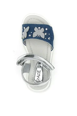 Sandali con farfalle e charms blu Grazie girl 218349