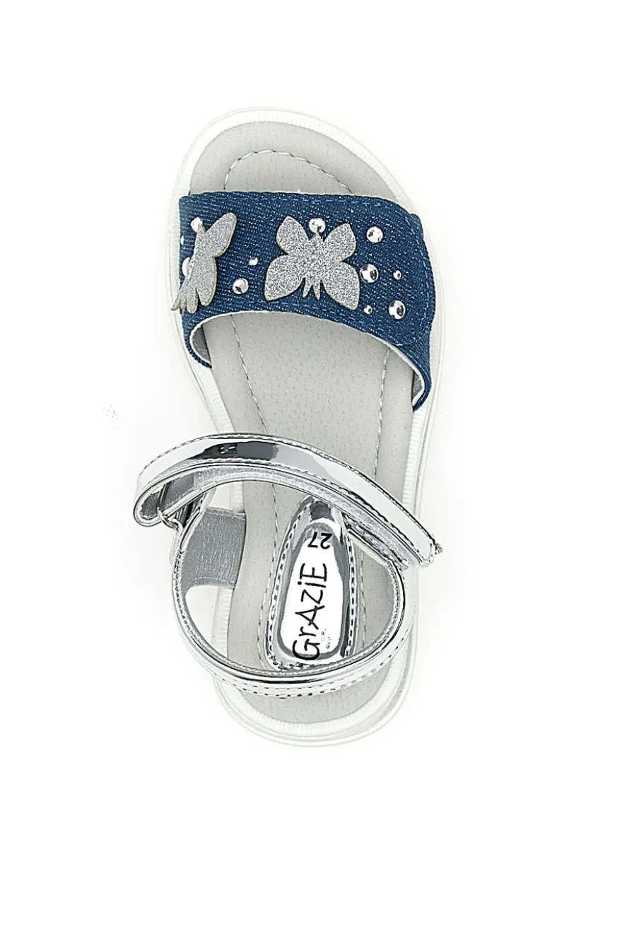 Sandali con farfalle e charms blu Grazie girl 218349