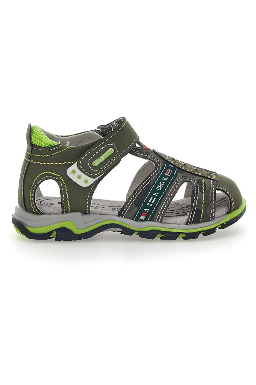 Sandali con Velcro Verde Pitt Kids 14306