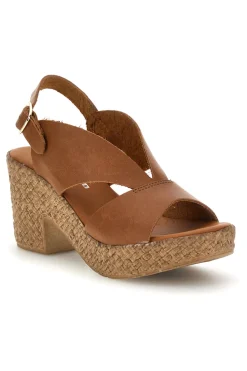 Sandali Cuoio Con Tacco Intrecciato Pittarello 7484313