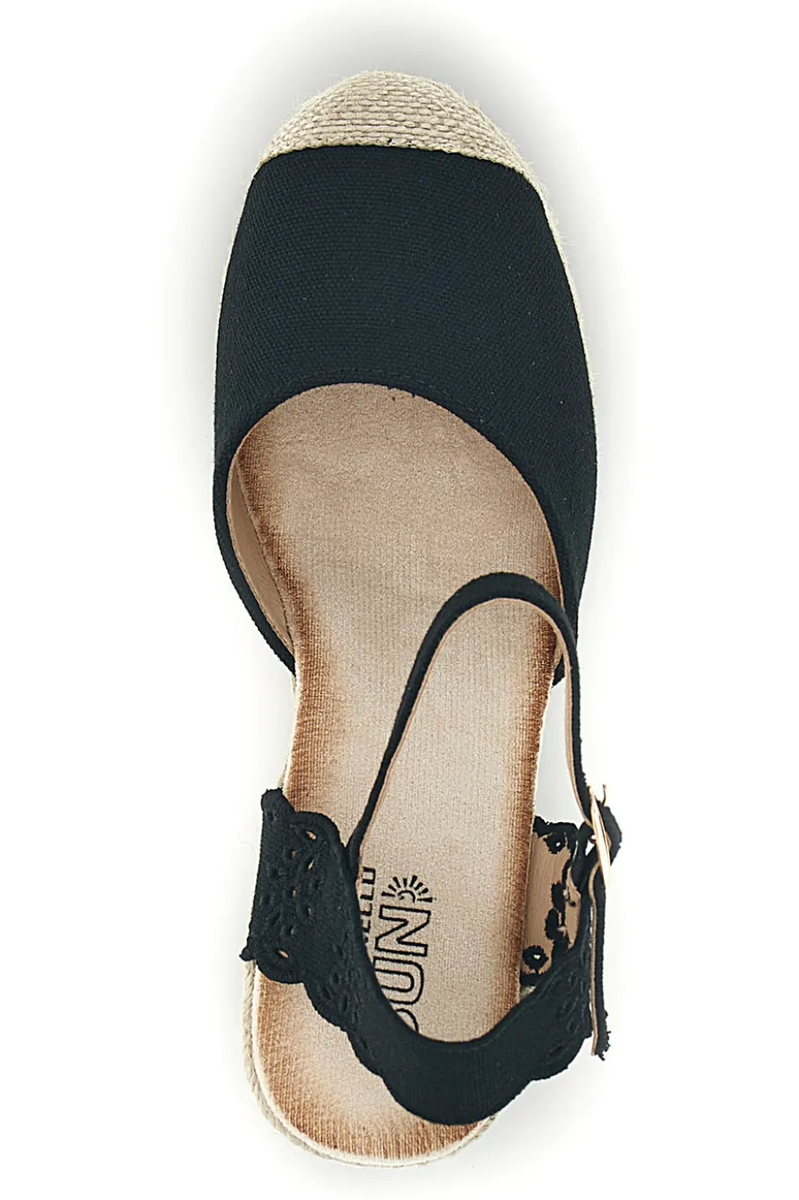 Sandali espadrillas Neri con zeppa in corda Pittarello Sun Bl6