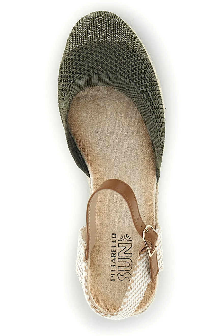 Sandali espadrillas Verdi con zeppa in corda Pittarello Sun Bl4