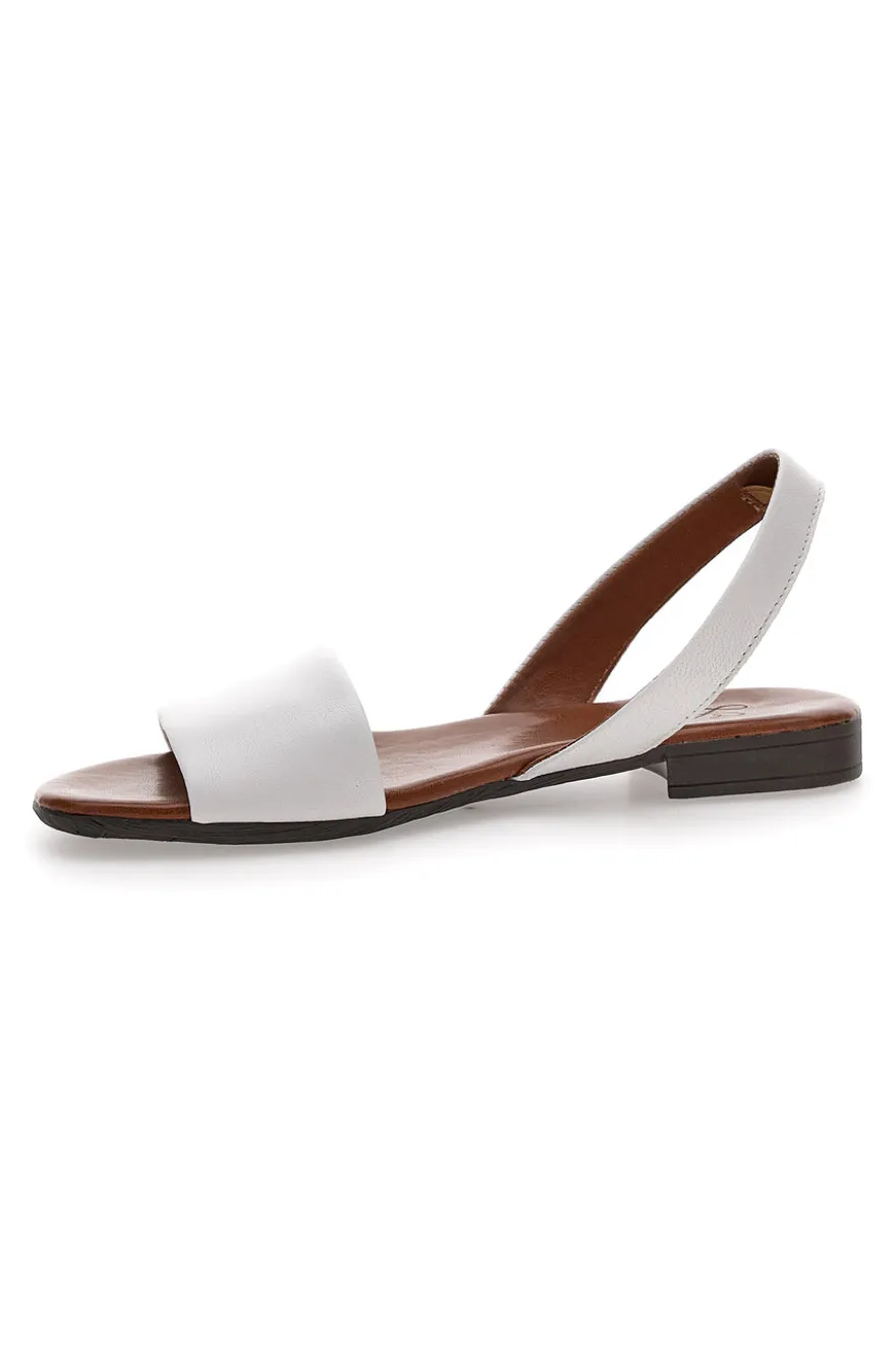 Sandali Flat Bianchi Con Sottopiede In Pelle Pittarello Look 225140