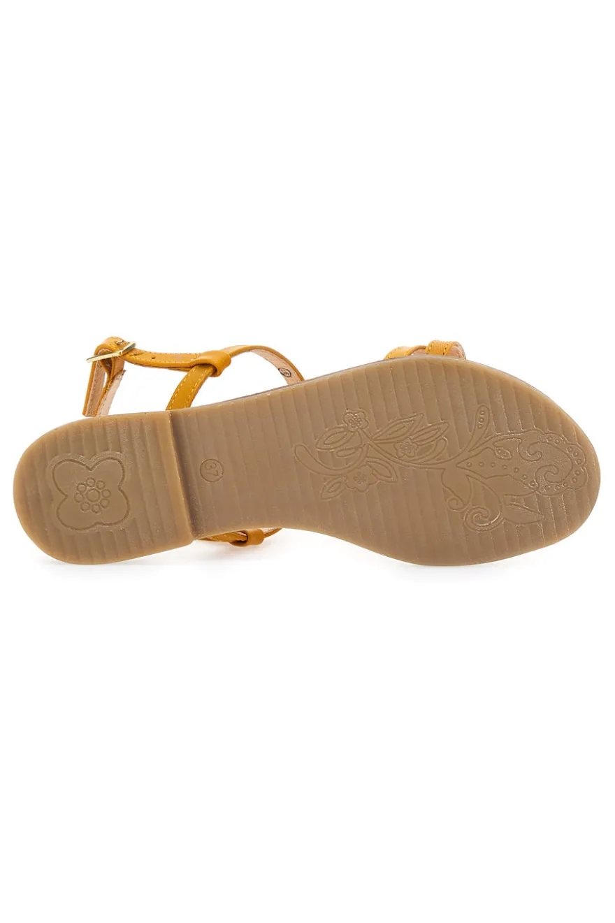 Sandali Flat Ocra Prima Riga 03