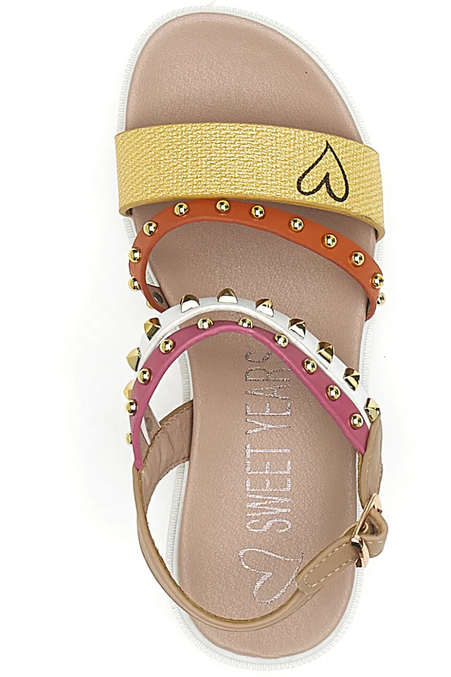 Sandali Gialli e Rossi Con Borchie Sweet Years 8363