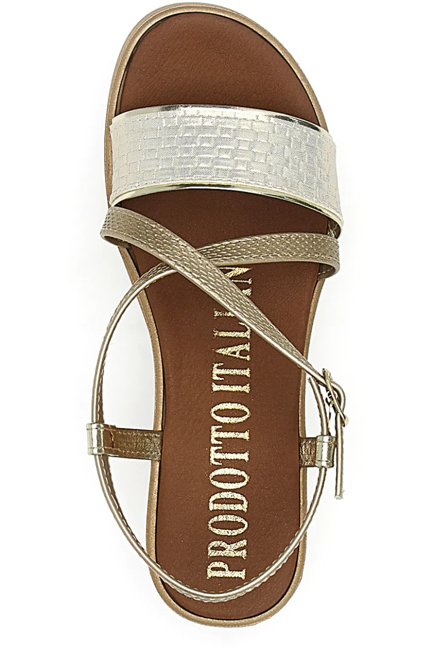 Sandali Gold Estivi Made in Italy Mio Tempo 4161