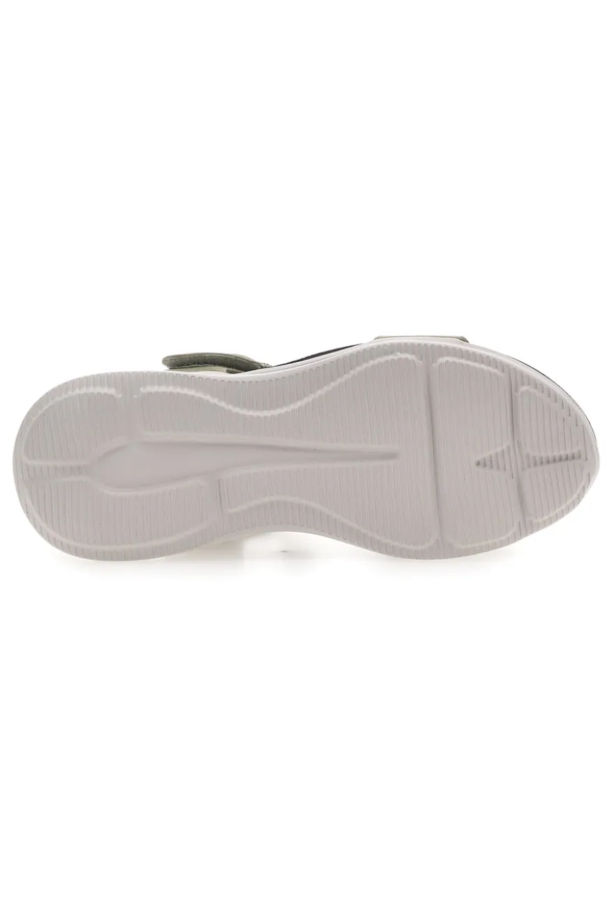 Sandali Khaki con Doppia Fascia e Elastico Effetto Corda FIRST ACTIVE 2