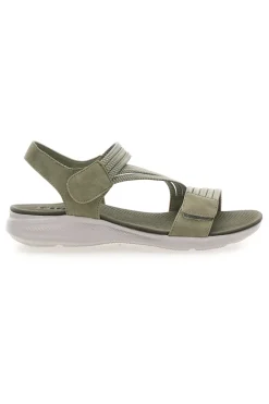 Sandali Khaki con Doppia Fascia e Elastico Effetto Corda FIRST ACTIVE 2