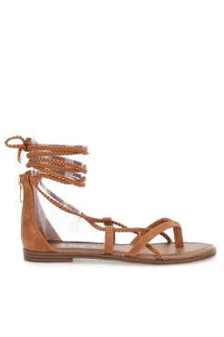 Sandali Lace-Up Sabbia Con Suola Flat Cafe' Cost 2502