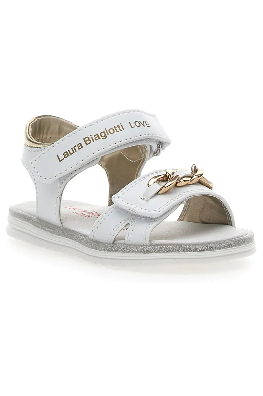 Sandali Laura Biagiotti 8540 Bianche con Catenella