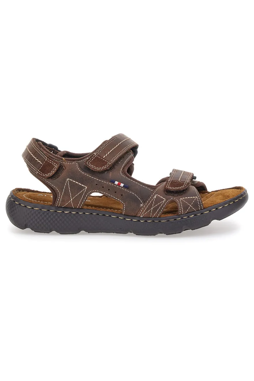 Sandali Marroni Con Strappi in Velcro Altemberg 2134