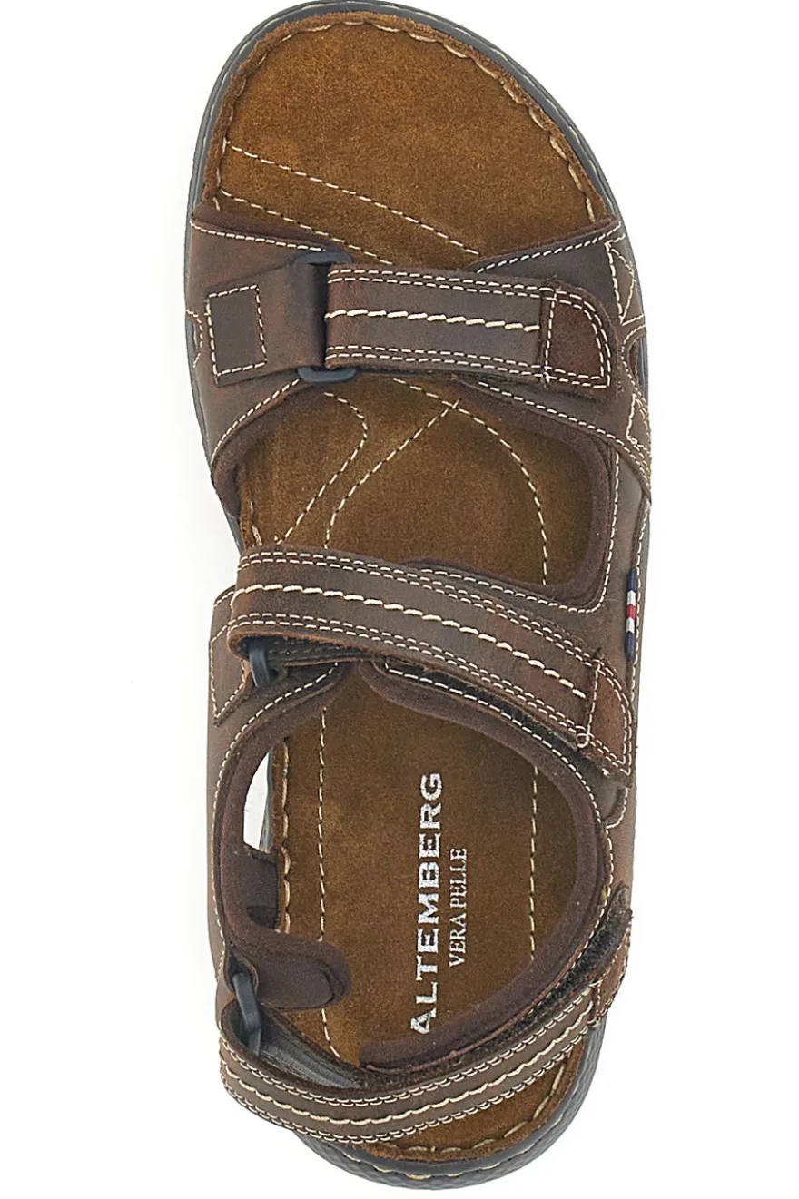 Sandali Marroni Con Strappi in Velcro Altemberg 2134