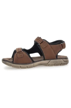 Sandali Marroni Con Strappi in Velcro Canguro 1015