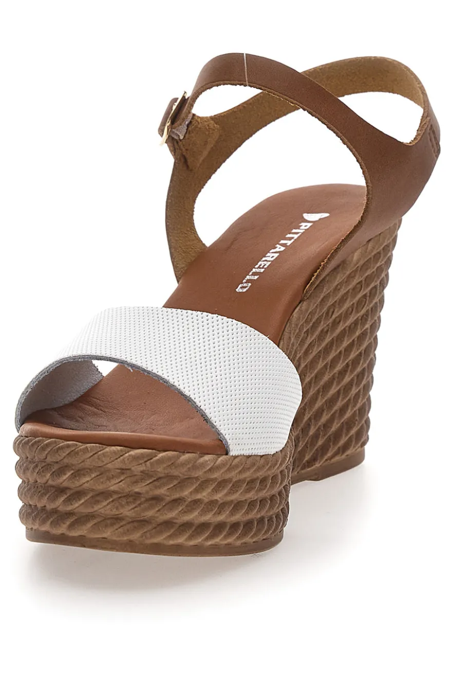 Sandali Marroni con Zeppa in Vera Pelle PITTARELLO 5621504