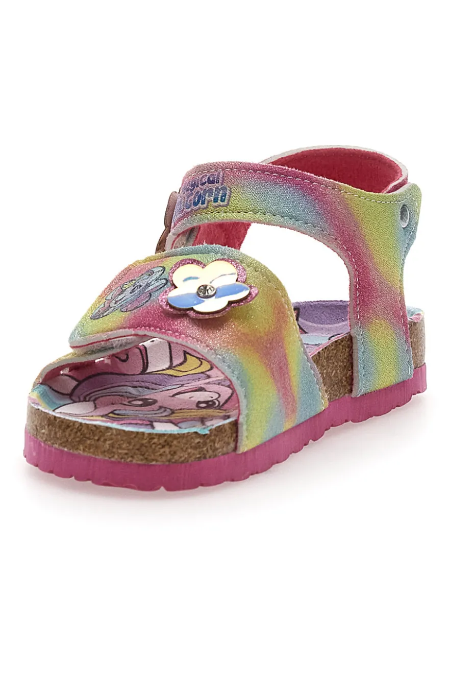 Sandali Multicolor Con Strappo in Velcro Unicorn S8010161