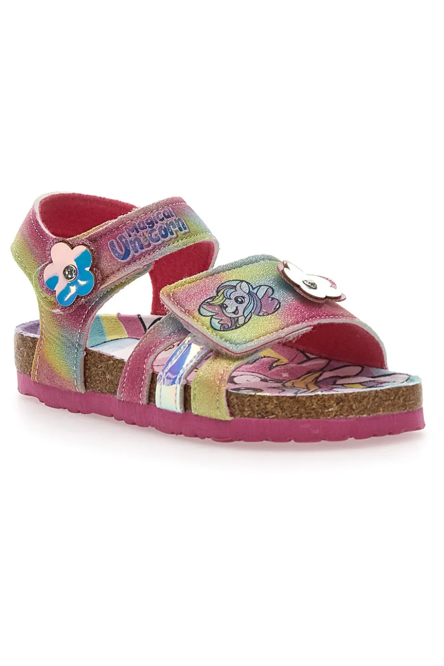 Sandali Multicolor Con Strappo in Velcro Unicorn S8010161
