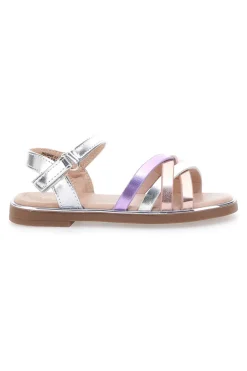 Sandali multicolor metallizzati con fascette incrociate Pitt Kids 39G2540S