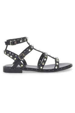 Sandali Neri Con Cinturini E Borchie Dorate ME & ME 663