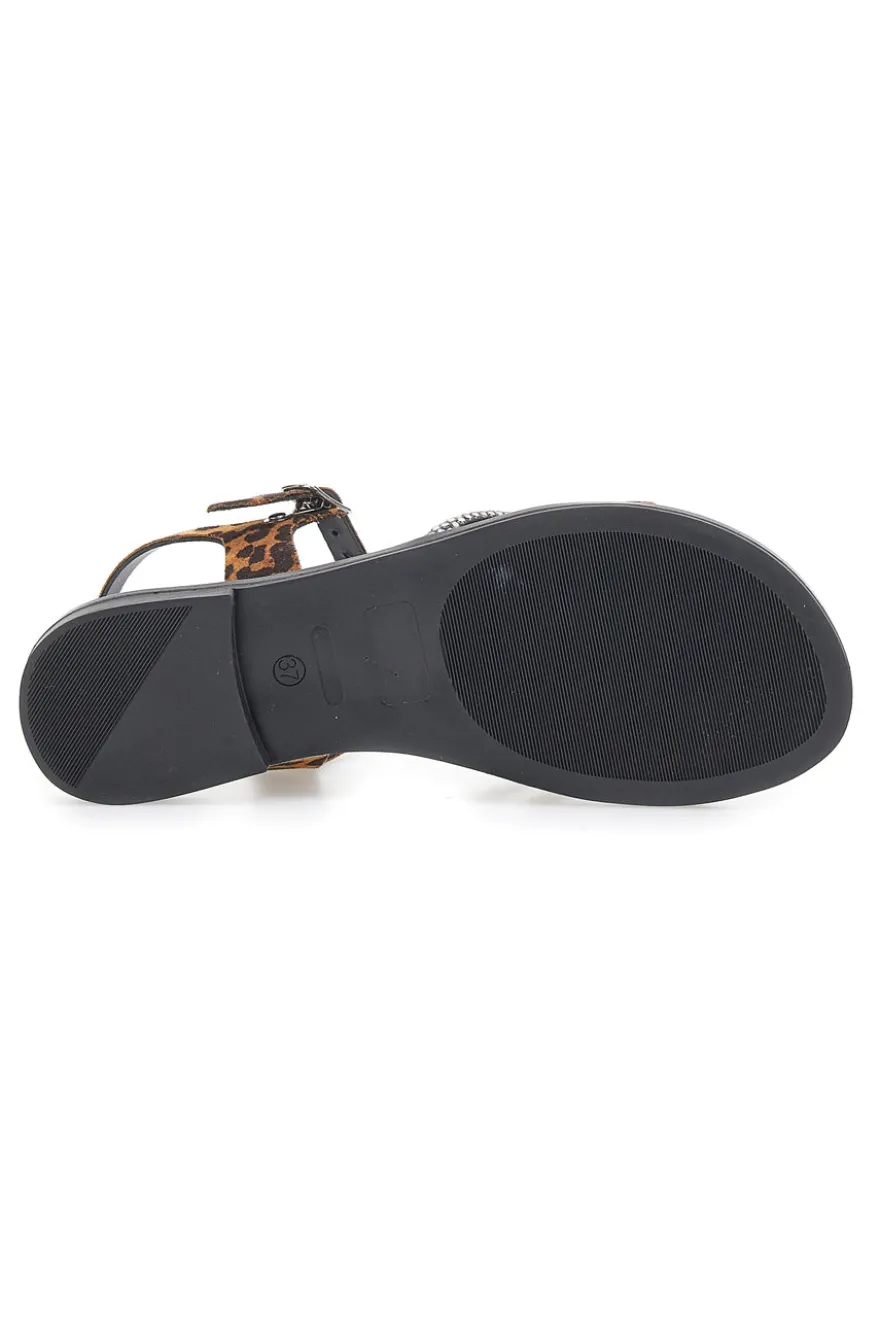 Sandali Neri con Fantasia Leopardata Le Havre Paris 5451