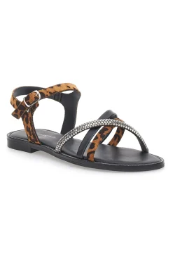 Sandali Neri con Fantasia Leopardata Le Havre Paris 5451
