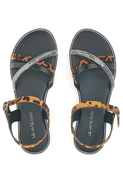 Sandali Neri con Fantasia Leopardata Le Havre Paris 5451