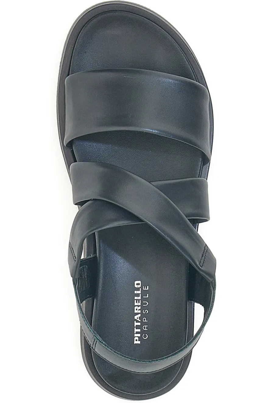 Sandali neri con fasce imbottite incrociate PITTARELLO FOCUS 28068IN