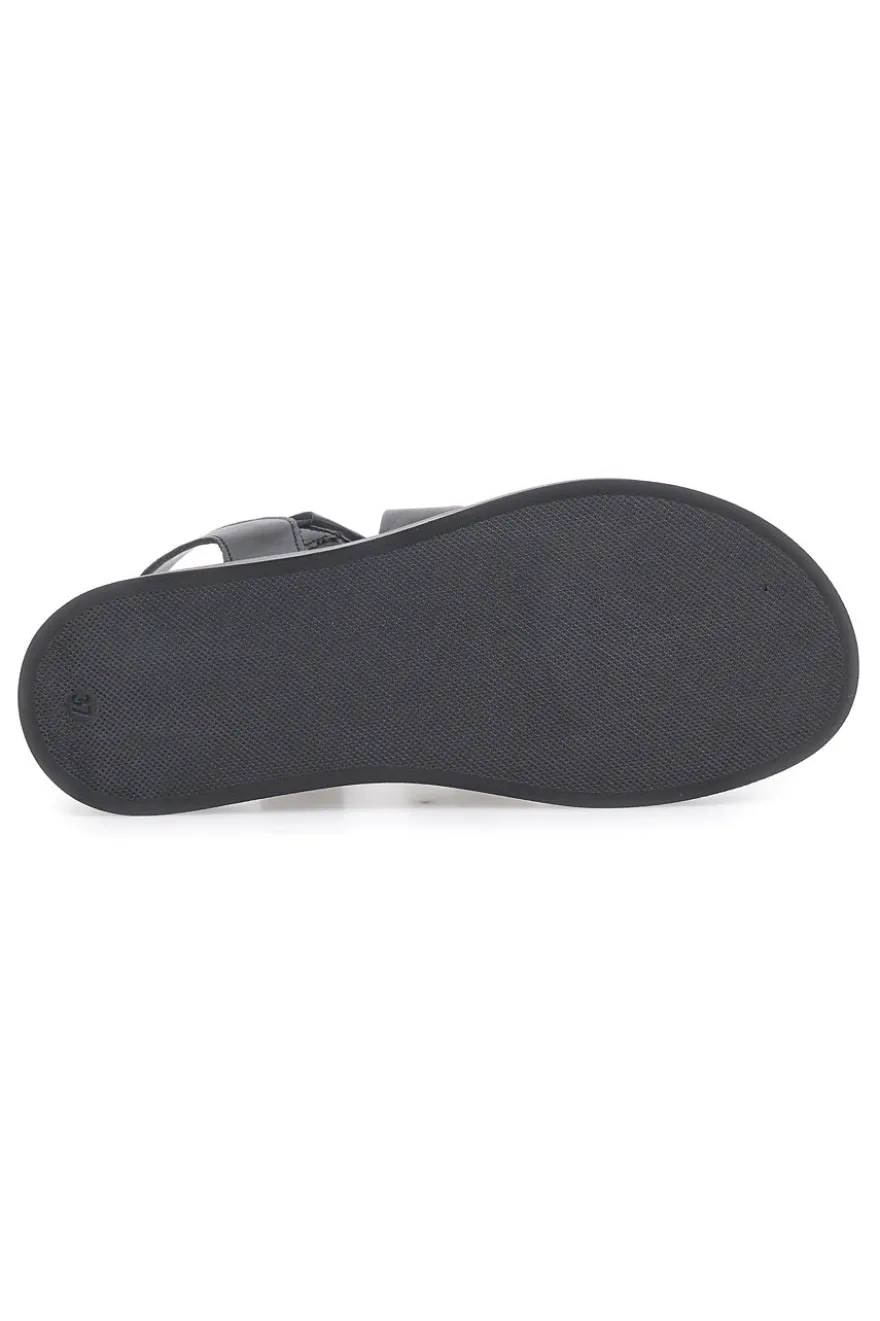 Sandali neri con fasce imbottite incrociate PITTARELLO FOCUS 28068IN