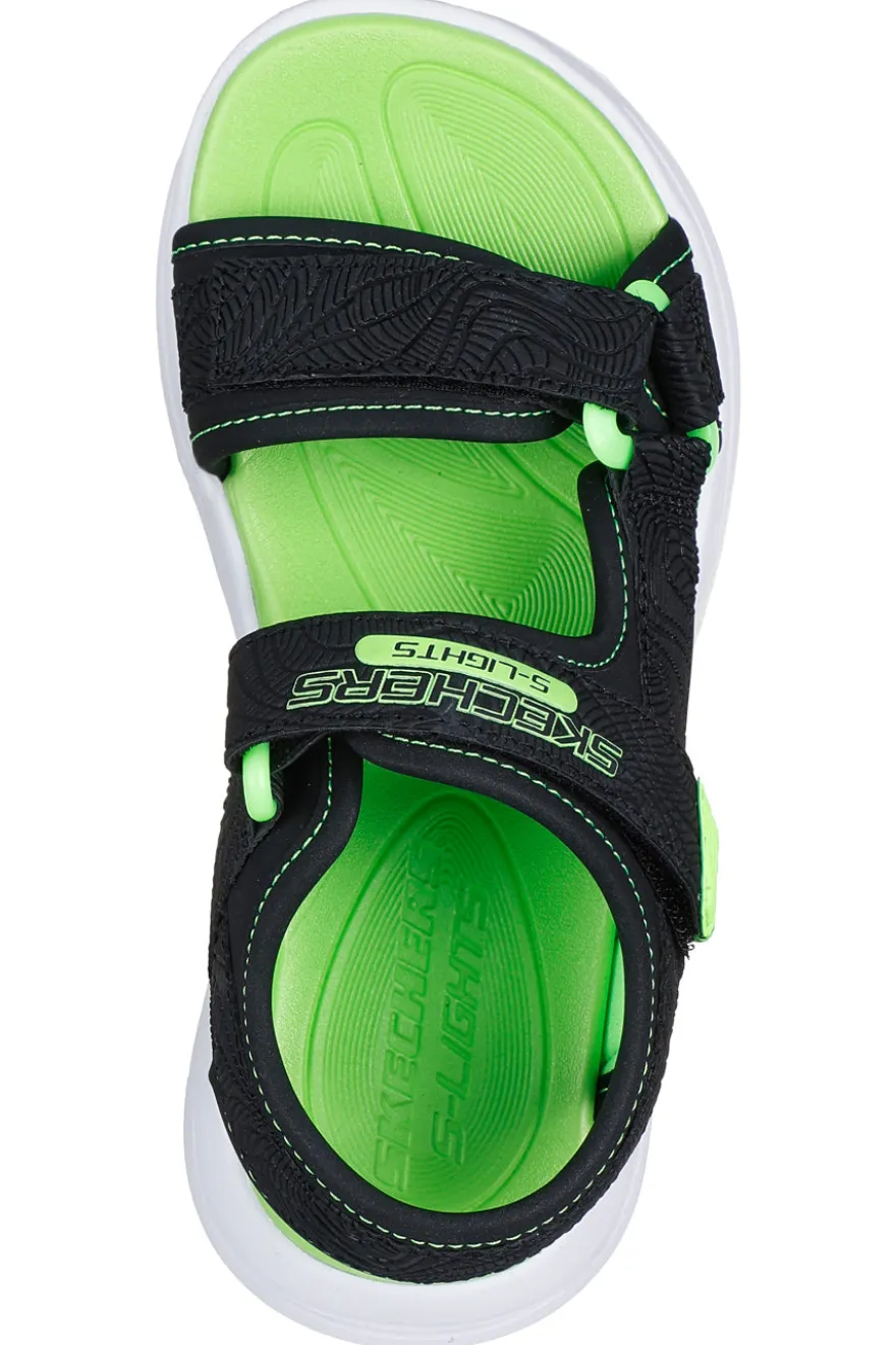 Sandali Neri con Luci da Bimbi Skechers Sola Glow Sandal