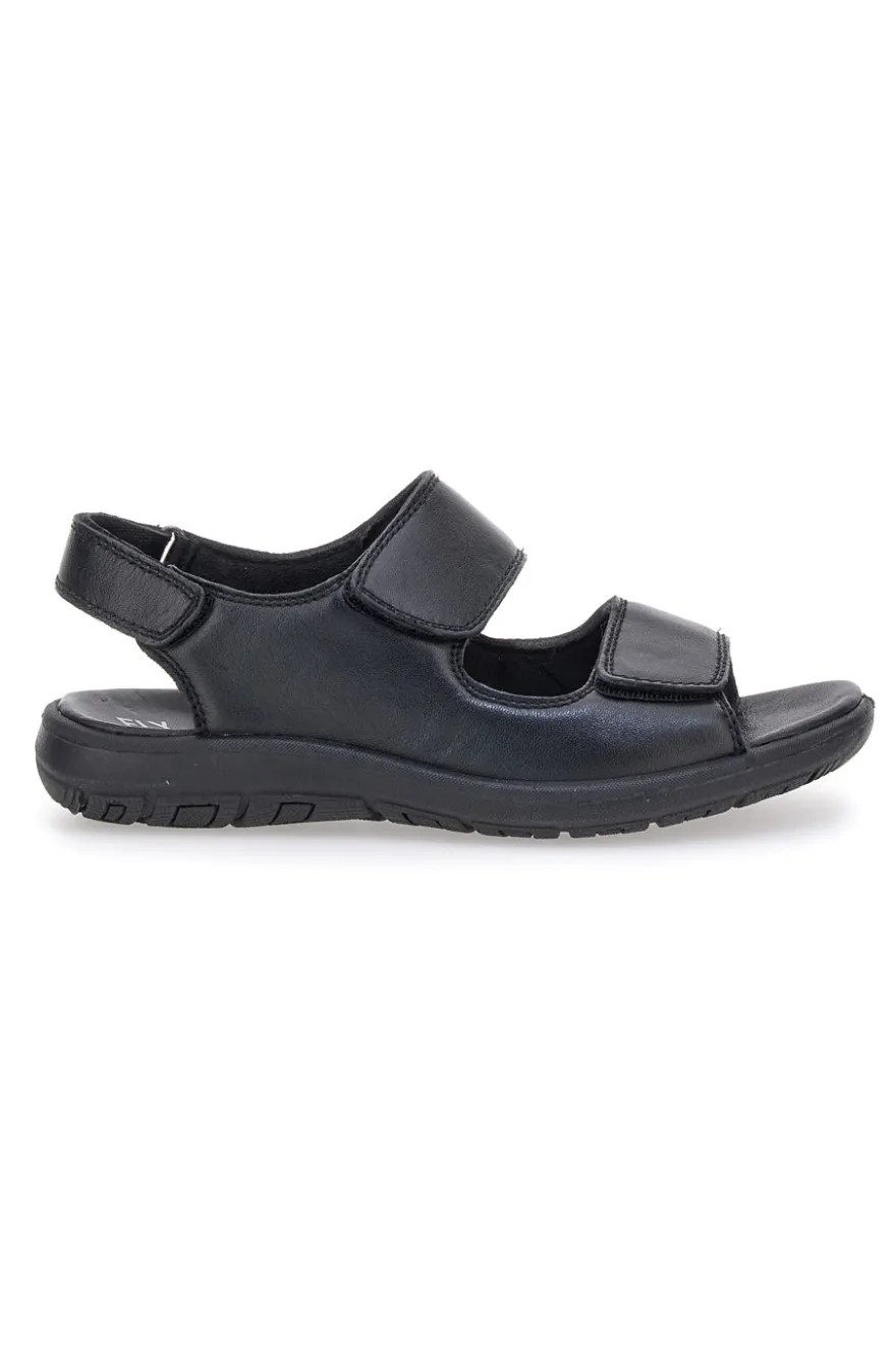 Sandali Neri Con Strappi in Velcro Fly Dinamic 102