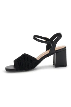 Sandali neri con tacco largo e cinturino First lady P694