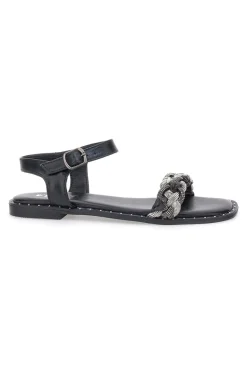 Sandali Neri con Treccia The First 92119