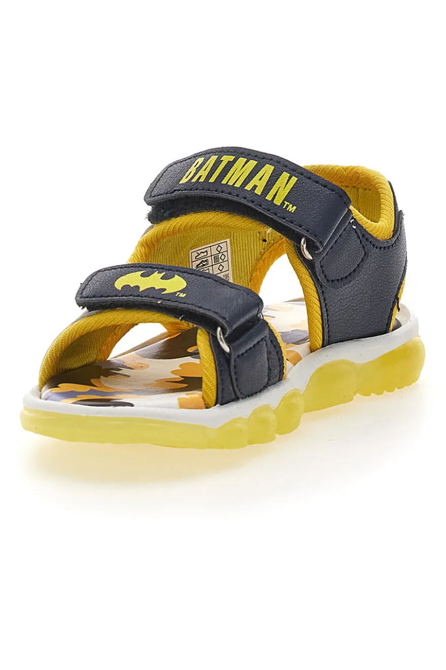 Sandali neri e gialli con logo Batman e chiusura a strappo BATMAN 19BM3N01LA