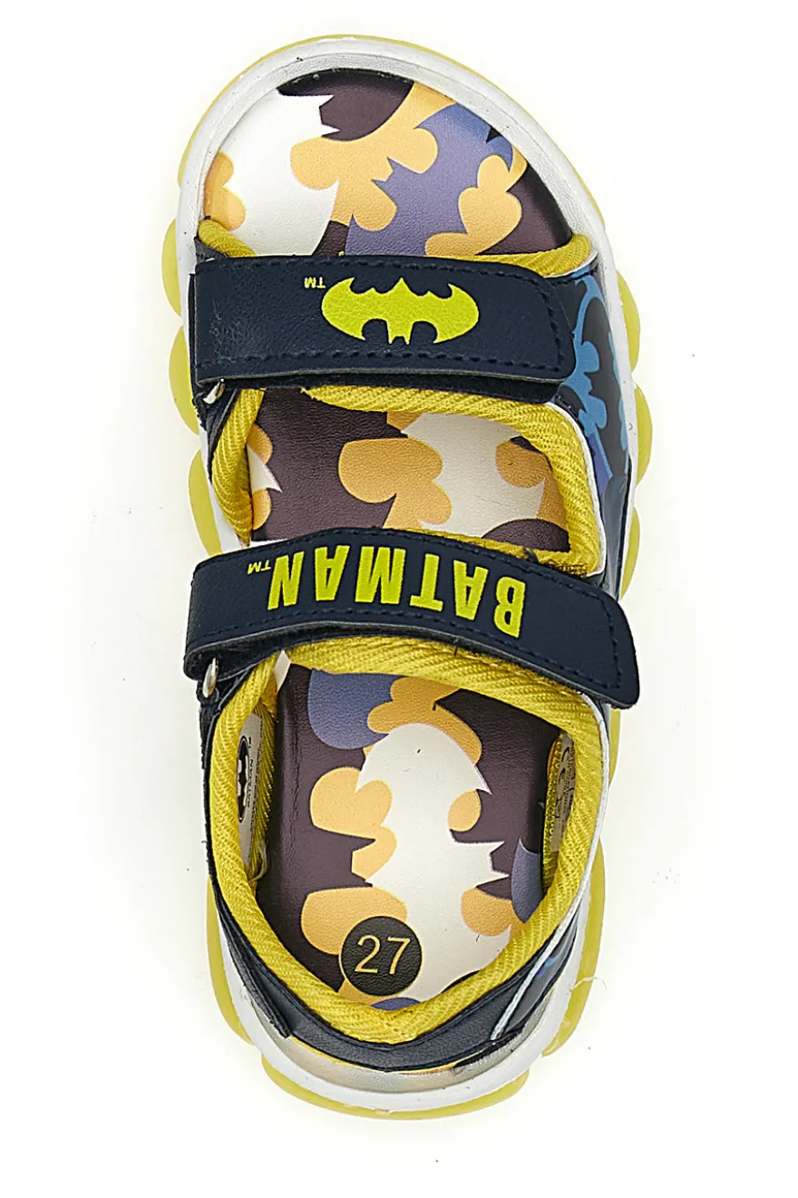 Sandali neri e gialli con logo Batman e chiusura a strappo BATMAN 19BM3N01LA