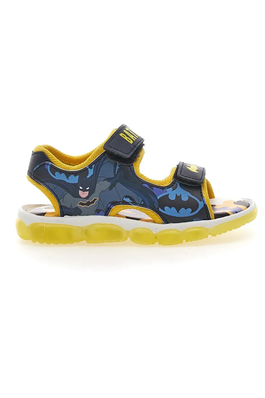 Sandali neri e gialli con logo Batman e chiusura a strappo BATMAN 19BM3N01LA