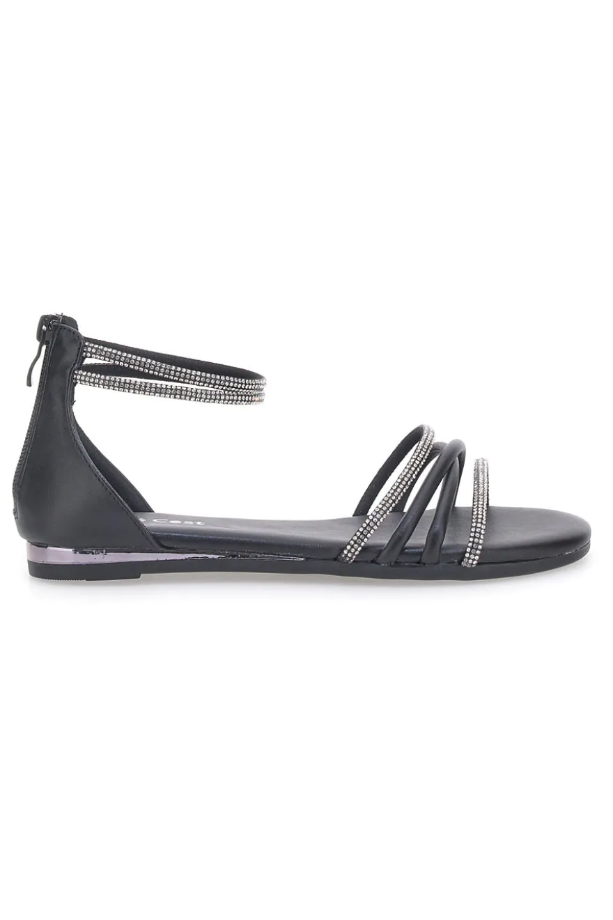 Sandali neri eleganti con cinturino gioiello CAFÉ COST W6
