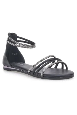 Sandali neri eleganti con cinturino gioiello CAFÉ COST W6
