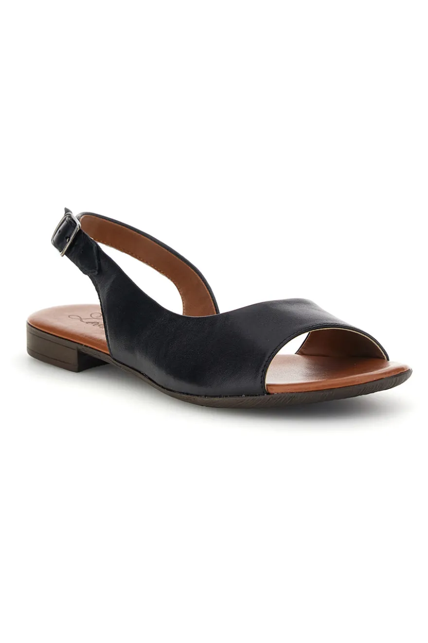 Sandali neri in pelle con cinturino Pittarello look 225110