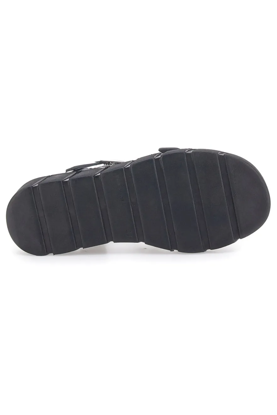 Sandali Neri In Pelle Made in Italy Pittarello Rock 5836/P