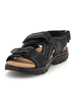 Sandali neri in pelle Superga S86U292