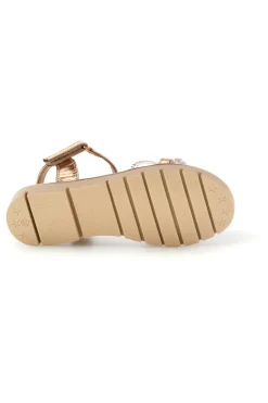 Sandali oro rosa con cinturini trasparenti con brillantini Pitt kids 392635S
