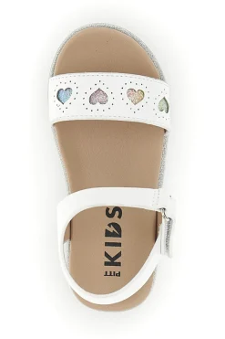 Sandali primi passi bianchi con cuoricini Pitt kids 392616S