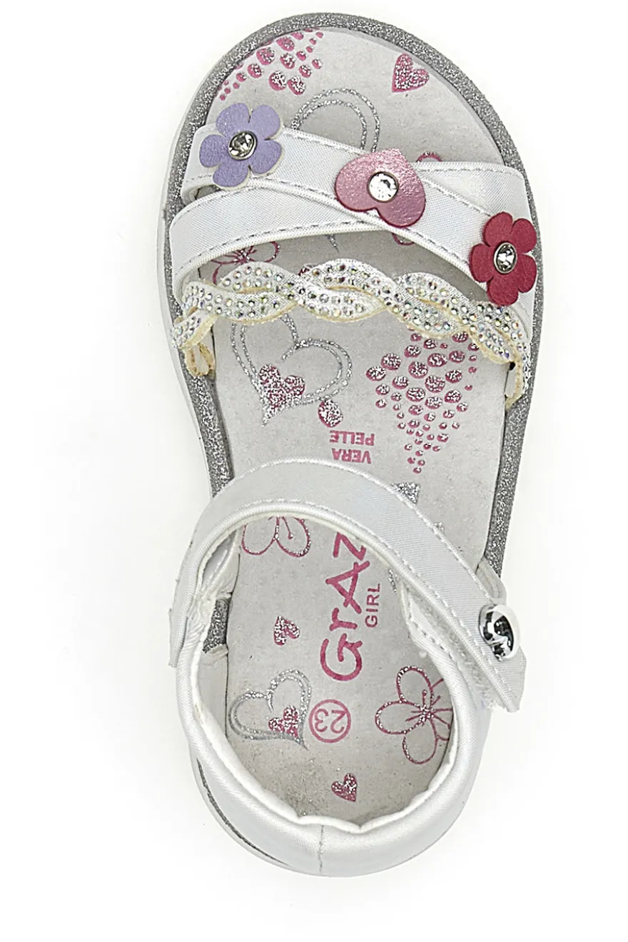 Sandali Primi Passi Bianchi Grazie Girl 14324