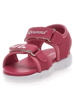 Sandali rosa con stampa e chiusura a strappo Superga S63S820