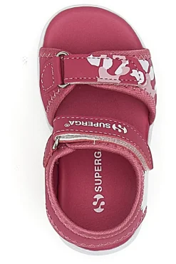Sandali rosa con stampa e chiusura a strappo Superga S63S820